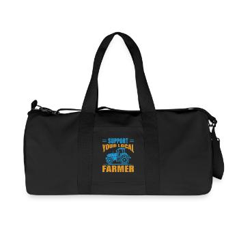 Agriculteur offre des cadeaux agricoles Tracteurs agricoles - Sac de sport en toile recyclée Stanley/Stella - noir - Devant