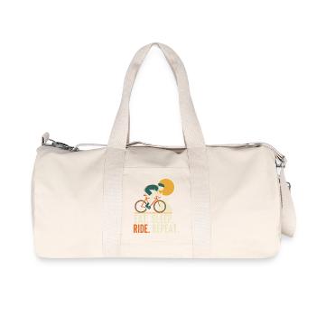 Chevaucher. Manger. Dormir. Répéter. - Sac de sport en toile recyclée Stanley/Stella - blanc naturel - Devant