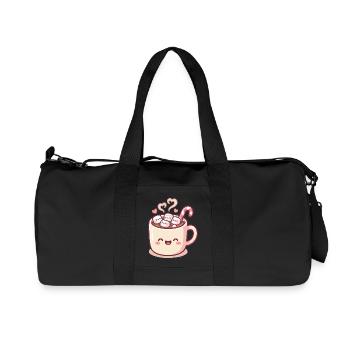 Kuschelmug mit Marshmallows & Zuckerstange - Recycelte Canvas-Sporttasche von Stanley/Stella - Schwarz - Vorne