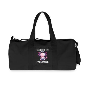 Gaming Axolotl mit Kopfhörer - Recycelte Canvas-Sporttasche von Stanley/Stella - Schwarz - Vorne