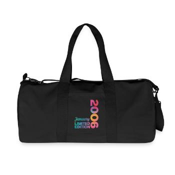 Birthday January 2006 Born In January Gift - Recycled Canvas Sports Bag by Stanley/Stella - black - Front