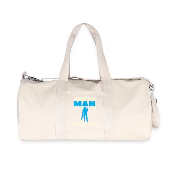 L’homme adore l’airsoft – Silhouette puissante - Sac de sport en toile recyclée Stanley/Stella - blanc naturel - Devant