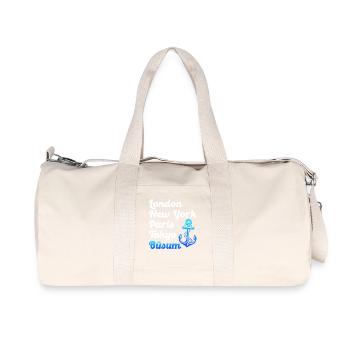 Büsumer LONDON NEW YORK PARIS TOKYO BÜSUM - Recycled Canvas Sports Bag by Stanley/Stella - natural - Front