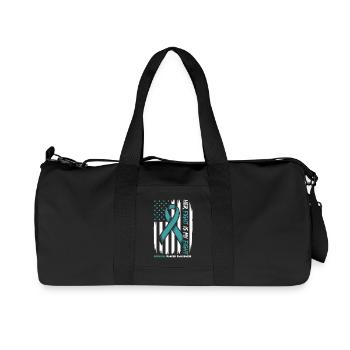 Bewusstsein für Gebärmutterhalskrebs für Mutter, Ehefrau und Großmutter - Recycelte Canvas-Sporttasche von Stanley/Stella - Schwarz - Vorne