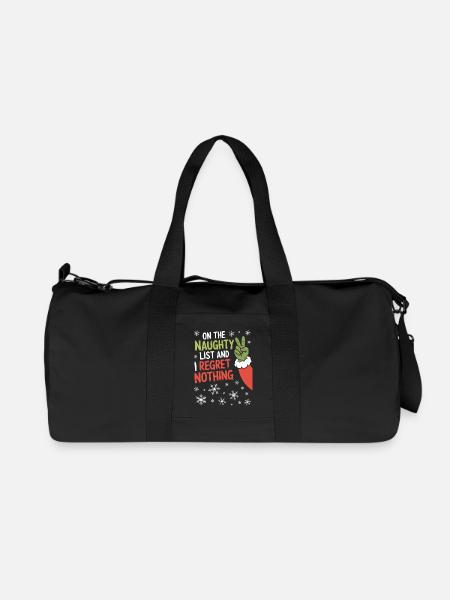 Naughty List I Regret Nothing - Recycled Canvas Sports Bag by Stanley/Stella - black
