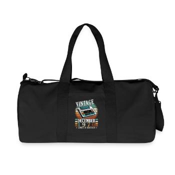 Vintage 1970 Best Of Dezember - Recycelte Canvas-Sporttasche von Stanley/Stella - Schwarz - Vorne
