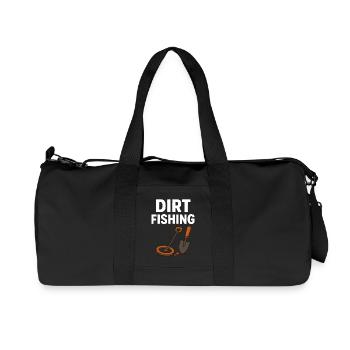 Dirt Fishing Treasure Hunter Metal Detecting Fun - Recycled Canvas Sports Bag by Stanley/Stella - black - Front