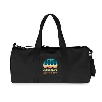 20e Anniversaire 20 ans Janvier 2006 idée Cadeau - Sac de sport en toile recyclée Stanley/Stella - noir - Devant