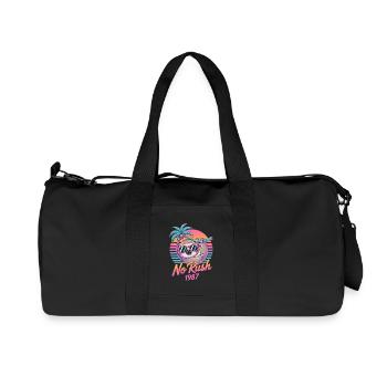 No Rush 1987 Faultier Retro Sunset - Recycelte Canvas-Sporttasche von Stanley/Stella - Schwarz - Vorne