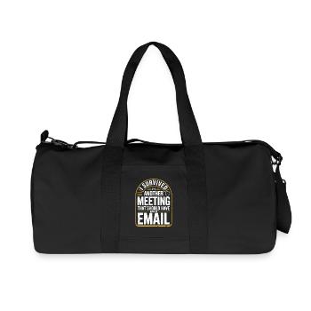 J’ai survécu à une autre réunion Email Home Office Office - Sac de sport en toile recyclée Stanley/Stella - noir - Devant