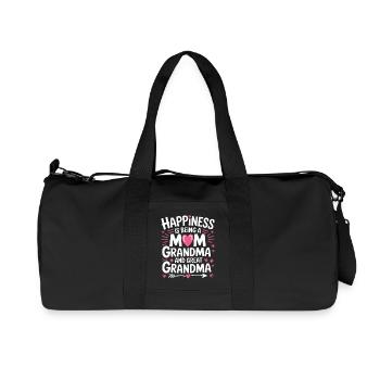 Design du bonheur : Maman Grand-mère Grand-mère - Sac de sport en toile recyclée Stanley/Stella - noir - Devant