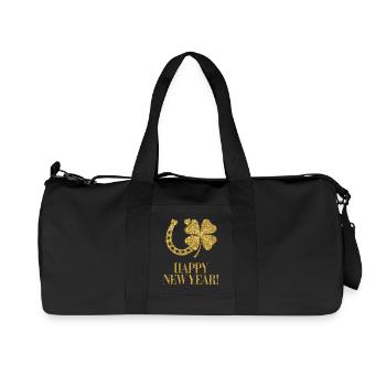 Fer à cheval trèfle Lucky Golden Bonne année - Sac de sport en toile recyclée Stanley/Stella - noir - Devant