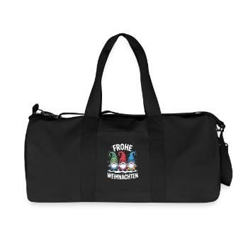 Merry Christmas Gnome Trio - Recycled Canvas Sports Bag by Stanley/Stella - black - Front