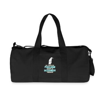 December Birthday Penguin Saying Funny - Recycled Canvas Sports Bag by Stanley/Stella - black - Front