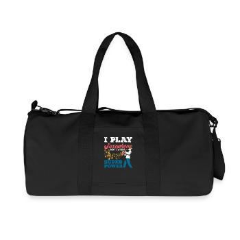 I Play Saxophone Superpower Saxophonist - Recycled Canvas Sports Bag by Stanley/Stella - black - Front