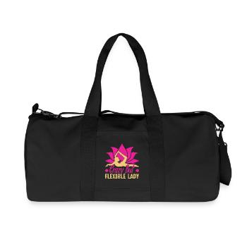 Yoga Crazy But Flexible Lady Funny Yoga - Recycled Canvas Sports Bag by Stanley/Stella - black - Front