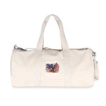 250 ans de liberté 1776 2026 Fierté patriotique des États-Unis - Sac de sport en toile recyclée Stanley/Stella - blanc naturel - Devant