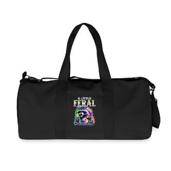 Funny Raccoon - Recycelte Canvas-Sporttasche von Stanley/Stella - Schwarz - Vorne