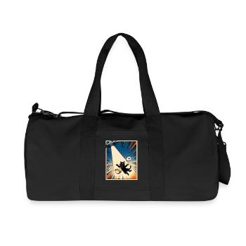 Lucky Cat UFO Ramen Vintage-Japanisches Kunstgeschenk - Recycelte Canvas-Sporttasche von Stanley/Stella - Schwarz - Vorne