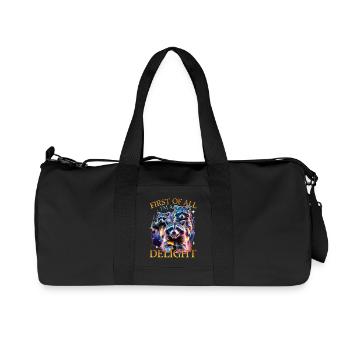 Funny Raccoon - Recycelte Canvas-Sporttasche von Stanley/Stella - Schwarz - Vorne