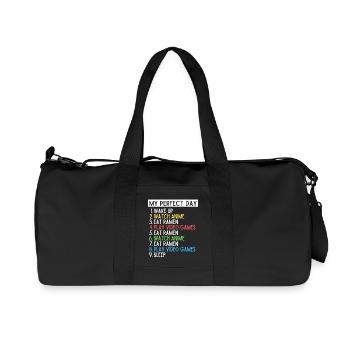 Mein perfekter Tag Anime Ramen Gaming Nerd Design - Recycelte Canvas-Sporttasche von Stanley/Stella - Schwarz - Vorne