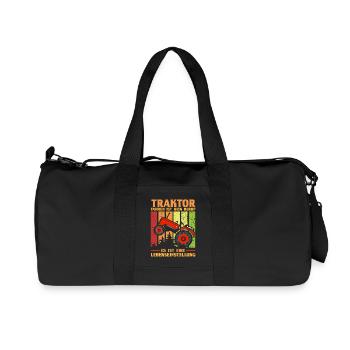 Tractor Farmer Farmer Tractor Driver Tractor - Recycled Canvas Sports Bag by Stanley/Stella - black - Front