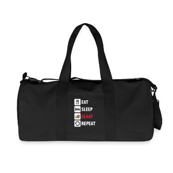 Eat Sleep Alaaf Repeat - Carnival, Shrovetide - Recycled Canvas Sports Bag by Stanley/Stella - black - Front