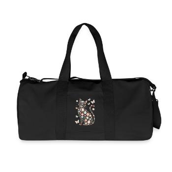 Easter cat with flowers and eggs playful - Recycled Canvas Sports Bag by Stanley/Stella - black - Front