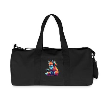 Fox Games Animal Video Games Funny Fox - Recycled Canvas Sports Bag by Stanley/Stella - black - Front