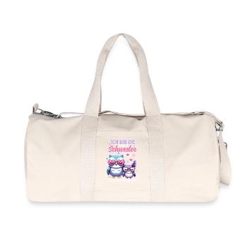 Big sister Owls Older baby Siblings - Recycled Canvas Sports Bag by Stanley/Stella - natural - Front
