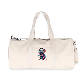 Mouse Gaming Animal Video Games Funny Mouse - Recycled Canvas Sports Bag by Stanley/Stella - natural - Front