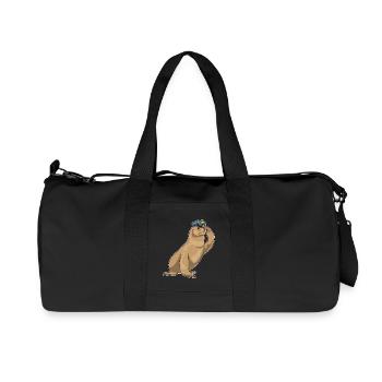 Police des Seals, Police de la Casquette, - Sac de sport en toile recyclée Stanley/Stella - noir - Devant