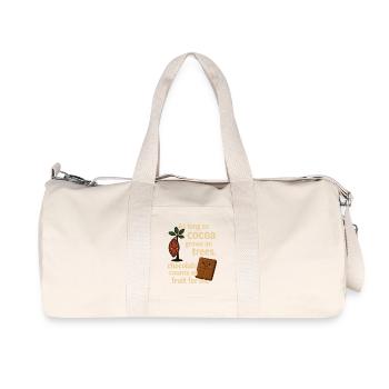 Chocolate is fruit – cocoa humor saying - Recycled Canvas Sports Bag by Stanley/Stella - natural - Front