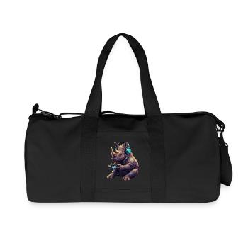 Rhino Gaming Jeux vidéo d’animaux Drôle Rhino - Sac de sport en toile recyclée Stanley/Stella - noir - Devant