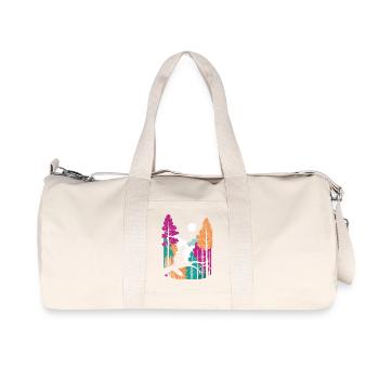 Mondwolf im farbenfrohen Waldfuchs - Recycelte Canvas-Sporttasche von Stanley/Stella - Naturweiß - Vorne