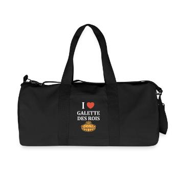 Humour galette des rois - Sac de sport en toile recyclée Stanley/Stella - noir - Devant
