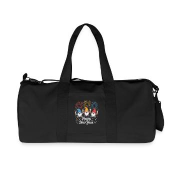 Happy New Year Gnome Fireworks Celebration - Recycled Canvas Sports Bag by Stanley/Stella - black - Front