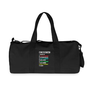 Clarinet My Perfect Day Funny Music Musician Gift - Recycled Canvas Sports Bag by Stanley/Stella - black - Front