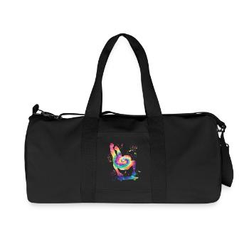Skeleton Bobsleigh Winter Sports Sled - Recycled Canvas Sports Bag by Stanley/Stella - black - Front