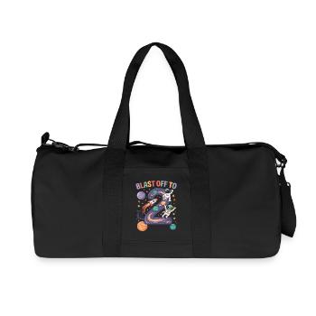 Departure into space 2nd birthday children's birthday party - Recycled Canvas Sports Bag by Stanley/Stella - black - Front