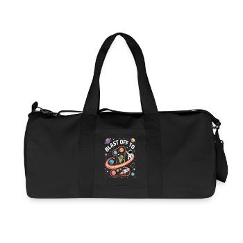 Départ dans l’espace, fête d’anniversaire des enfants - Sac de sport en toile recyclée Stanley/Stella - noir - Devant
