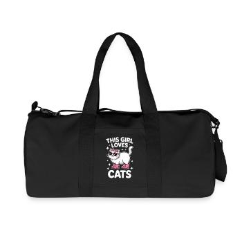 Des chats qui se disent un cadeau drôle de chat - Sac de sport en toile recyclée Stanley/Stella - noir - Devant