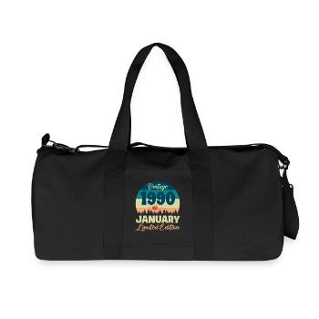 Anniversaire Janvier 1990 Cadeau Vintage Limited - Sac de sport en toile recyclée Stanley/Stella - noir - Devant