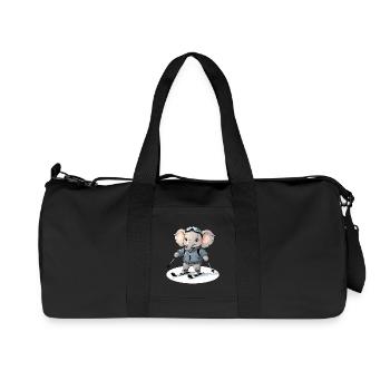 Skifahrender Elefant Hoodie - Recycelte Canvas-Sporttasche von Stanley/Stella - Schwarz - Vorne
