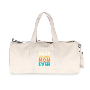 Best Teacher Mom Ever - Recycelte Canvas-Sporttasche von Stanley/Stella - Naturweiß - Vorne