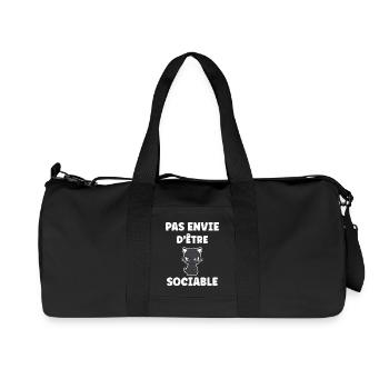 Pas envie d'être sociable - Chat grognon - Recycled Canvas Sports Bag by Stanley/Stella - black - Front