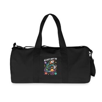 Departure into space 4th birthday children's birthday party - Recycled Canvas Sports Bag by Stanley/Stella - black - Front
