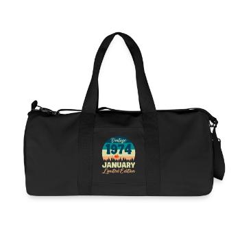 Geburtstag Januar 1974 Geschenk Vintage Limited - Recycelte Canvas-Sporttasche von Stanley/Stella - Schwarz - Vorne