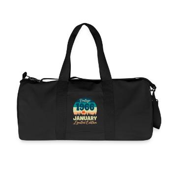 Birthday January 1966 Gift Vintage Limited - Recycled Canvas Sports Bag by Stanley/Stella - black - Front