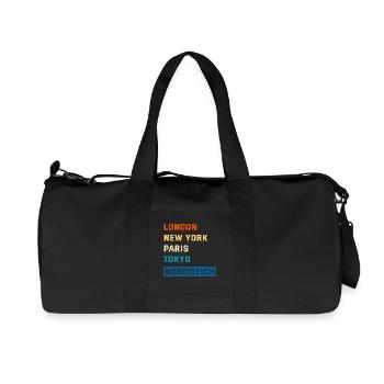 Vacances de la mer du Nord LONDRES, NEW YORK, PARIS NORDDEICH - Sac de sport en toile recyclée Stanley/Stella - noir - Devant